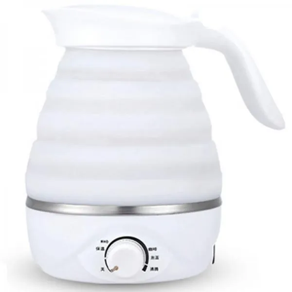 0.7L Portable Food Grade Silicone Boil Quickly & Dry Protection Foldable Electric Kettle for Travel Camping Home - EU Plug