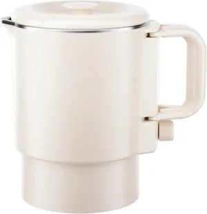 0.8L Portable Small Electric Kettle 304 Stainless Steel, Foldable Travel Electric Kettle Mini Hot Water Boiler Heater, 4 Cups for Tea and Coffee