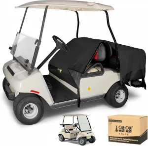 10L0L Waterproof Golf Cart Seat Covers 4 Passenger Universal Fits, Dustproof & UV-Resistant - Perfect Fit for Yamaha/EZGO/Club Car & Most Golf Carts Heavy-Duty All-Weather Protection