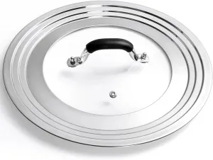12.6-Inch Universal Stainless Steel Pan Lid with Clear Window, Fits Frying Pans, Skillets, Woks