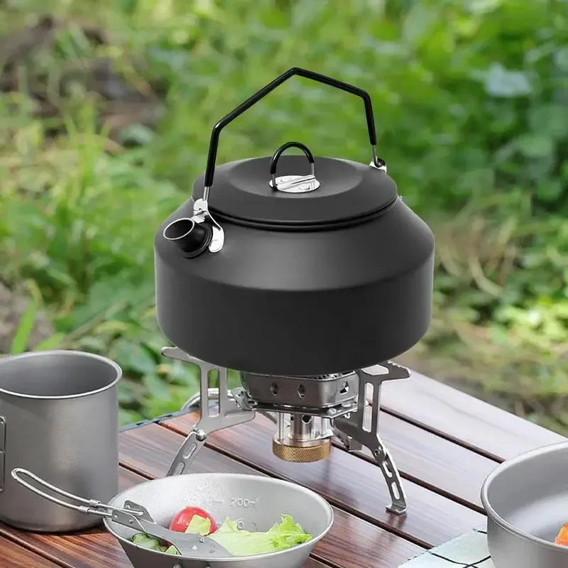 1.35L Camping Water Kettle | Aluminum Alloy Tea Pot for Outdoor Coffee and Tableware | Perfect for Travel, Backpacking, Hiking, and Picnic Supplies