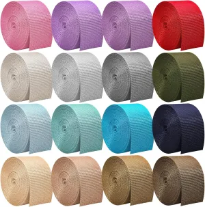 16 Rolls 1.5 Inch Wide Nylon Webbing Strap 3.3 Yard 16 Colors, for DIY Crafting Gear Repair, Pet Leash, Backpack