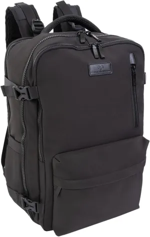 19 Inch Sport Nylon Jackson Expandable Workbook Backpack (Black)