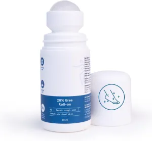 20% Urea Foot Cream Roll On 50ml | for Dry & Cracked Heels | with 2% Lactic Acid, Olive Oil & Vitamin E | Helps Repair and Moisturise Cracked Heels