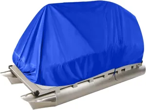 21-24 ft Dark Blue Pontoon Boat Heavy Duty Trailerable Boats Cover with Storage Bag Replacement for Pontoon Deck Boats Beam Width Up to 102in