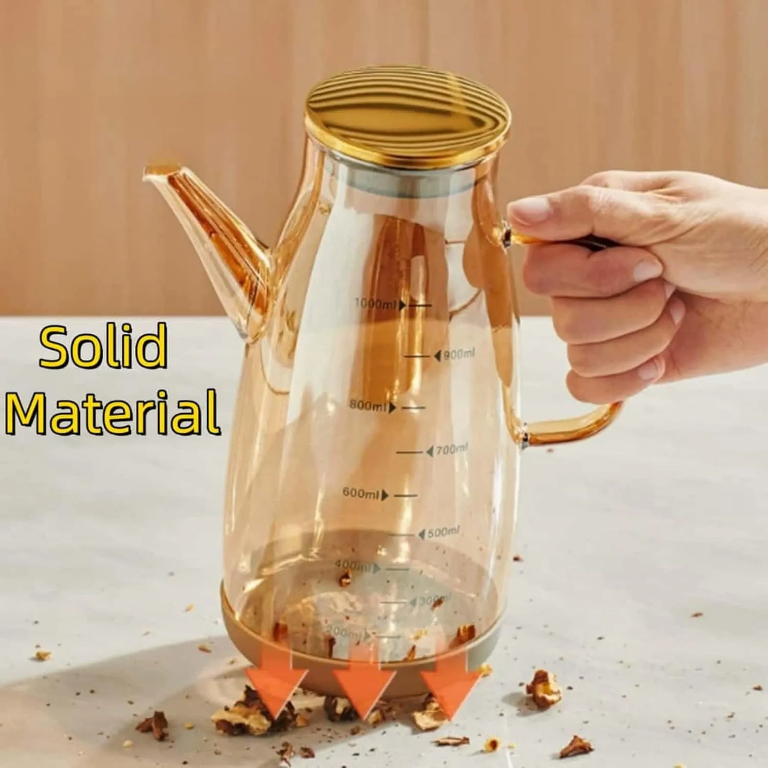 21/28/35OZ Oil Dispenser Bottle with Drip Free Spout, Non-slip Kitchen Oil Kettle, Silicon Boron Glass, Silicone Spout Cover & Base, Air Fryers, Stir-frying, Grilling, Salads (800ml(28oz))