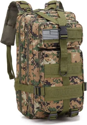 25L 50L Water-Resistant Nylon Backpack Outdoor Camping Hiking Trekking Durable Daypack Molle System (25L(Camouflagegreen))