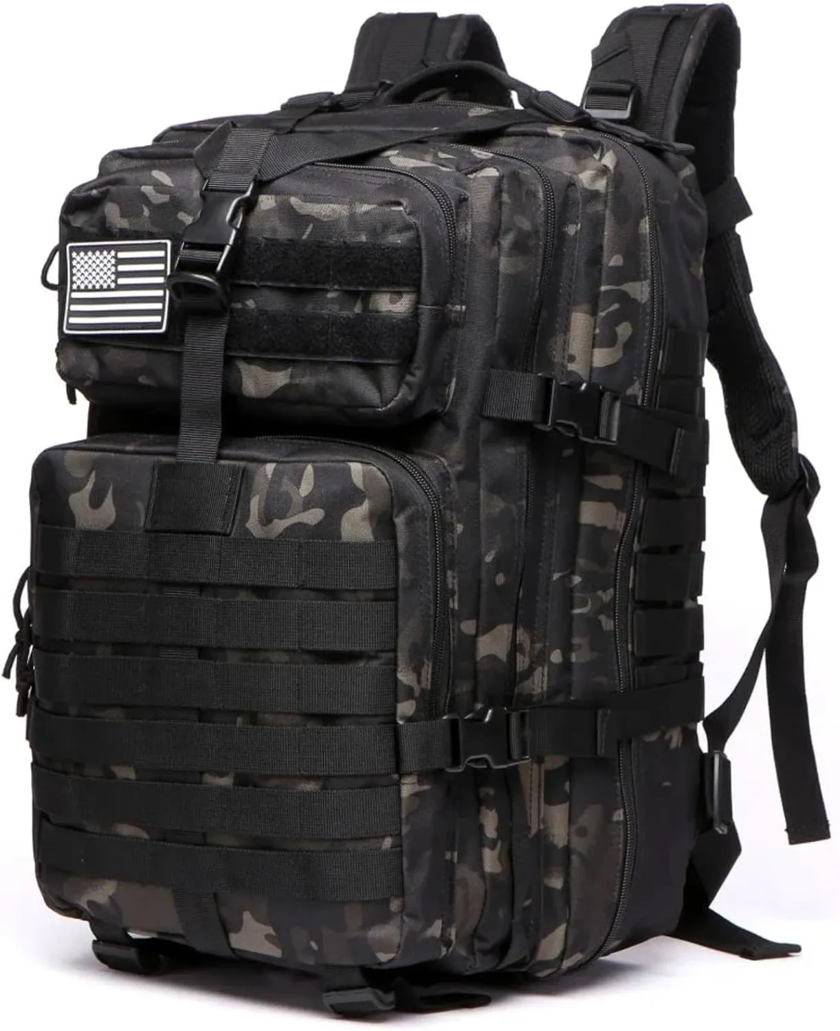 25L 50L Water-Resistant Nylon Backpack Outdoor Camping Hiking Trekking Durable Daypack Molle System (25L(Camouflagegreen))