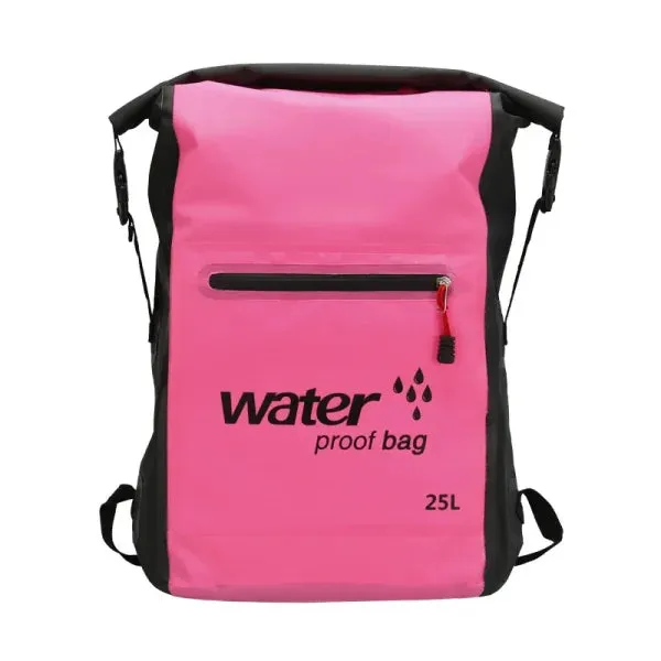 25L PVC Waterproof Dry Bag with Double Straps for Outdoor Activities