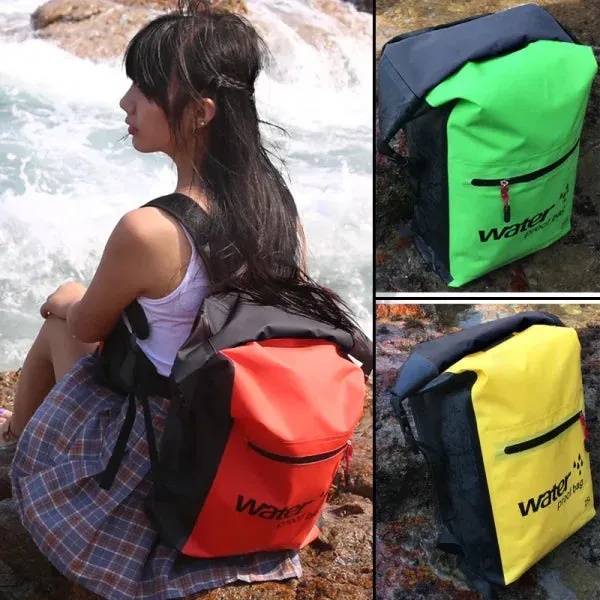 25L PVC Waterproof Dry Bag with Double Straps for Outdoor Activities