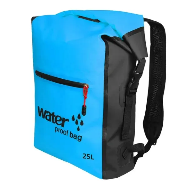25L PVC Waterproof Dry Bag with Double Straps for Outdoor Activities