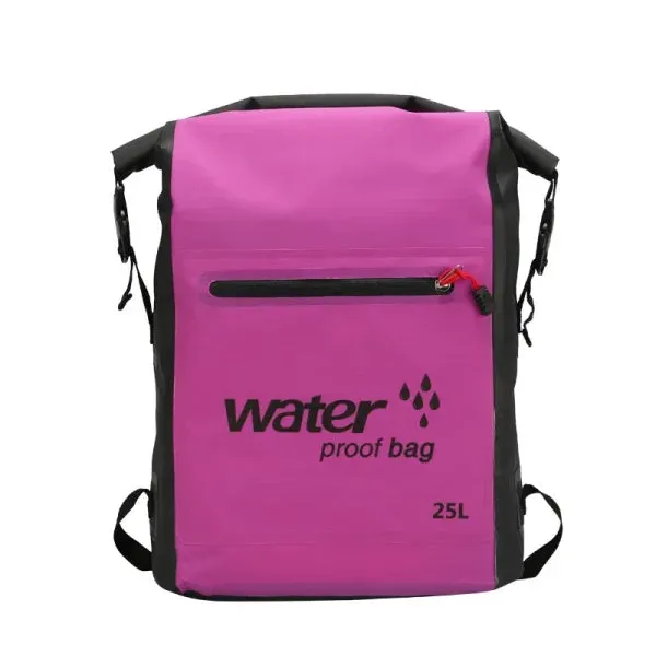 25L PVC Waterproof Dry Bag with Double Straps for Outdoor Activities