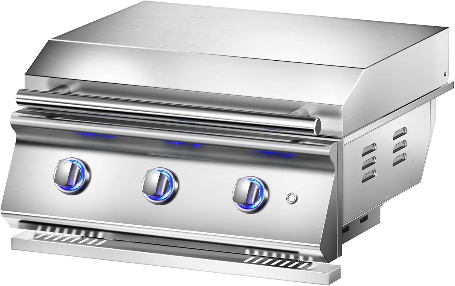 26 Inch BBQ Head Grill Griddle for Outdoor Kitchen, Natural Gas Bulit-in Grills for Barbecue Island, 3-Burner, 3 * 14,000 BTU, Premium 304 Stainless Steel, Convertible to Liquid Propane