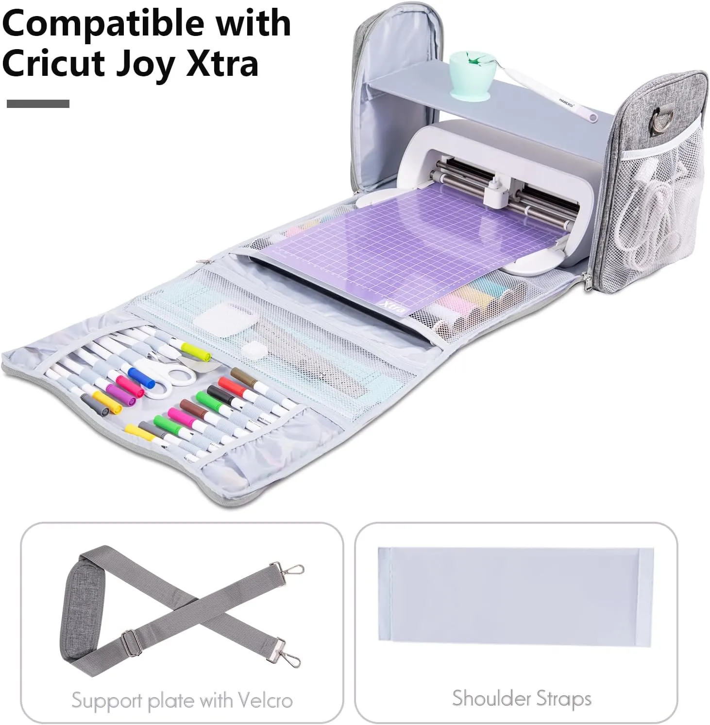 3 In 1 Carrying Case for Cricut Joy Xtra,Dust Cover for Cricut Cutting Machine,Accessories Tote Bag,Fully Open Designed Storage bag,Compatible with All the Craft Essential Tools and Supply