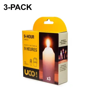 3 Pack UCO 9 Hour Candle lights for camping & hiking