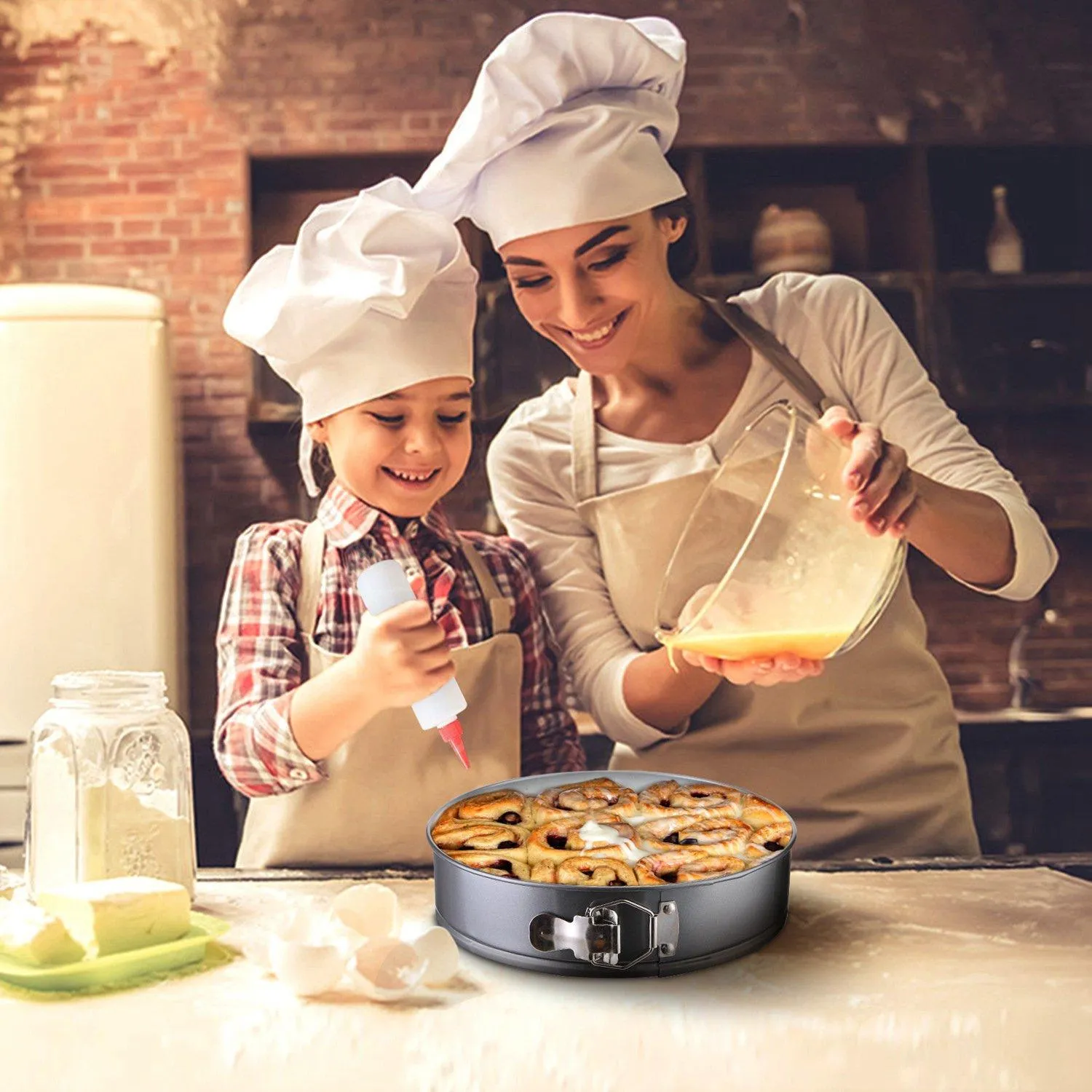 3-Piece: Non-stick Springform Cake Pan Set with Removable Bottom