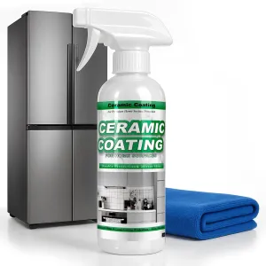 300ml Ceramic Coating Spray for Stainless Steel and Hard Surfaces – Anti-Fingerprint & Stain Resistant – Hydrophobic Protection for Appliances, Glass, Tile, Countertops