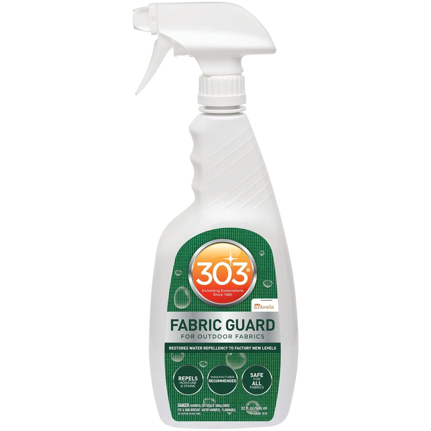 303 Fabric Guard - Restores Water and Stain Repellency To Factory New Levels, Simple and Easy To Use, Manufacturer Recommended, Safe For All Fabrics, 32oz (30606CSR)