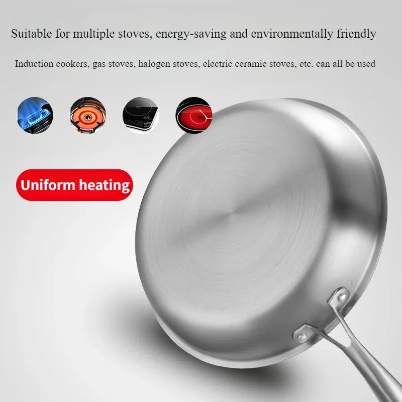 304 Stainless Steel Nonstick Frying Pan for Electromagnetic Cooking