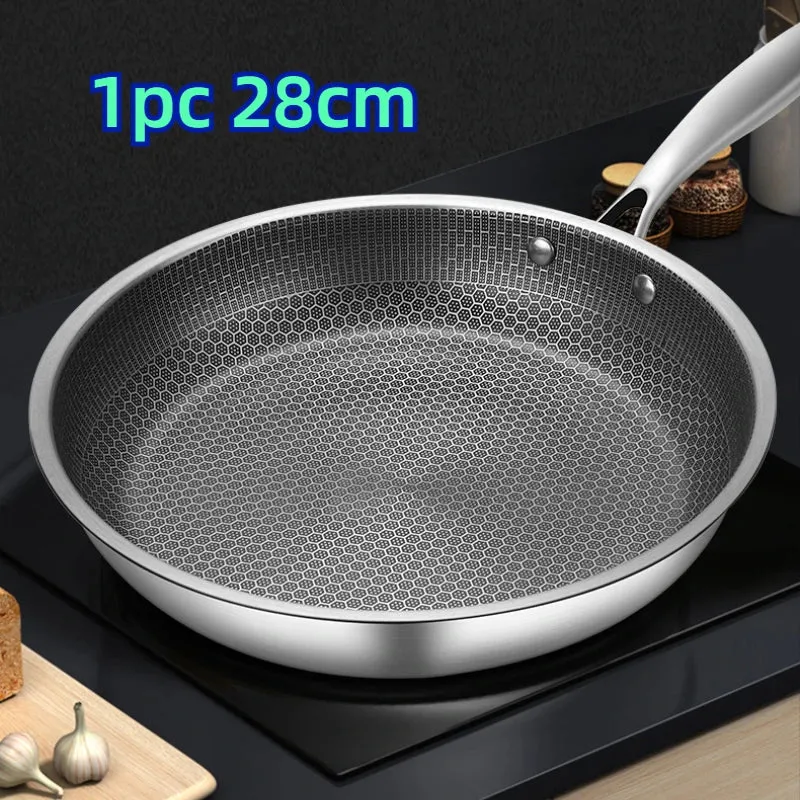 304 Stainless Steel Nonstick Frying Pan for Electromagnetic Cooking