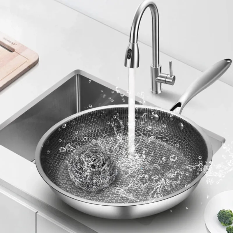 304 Stainless Steel Nonstick Frying Pan for Electromagnetic Cooking