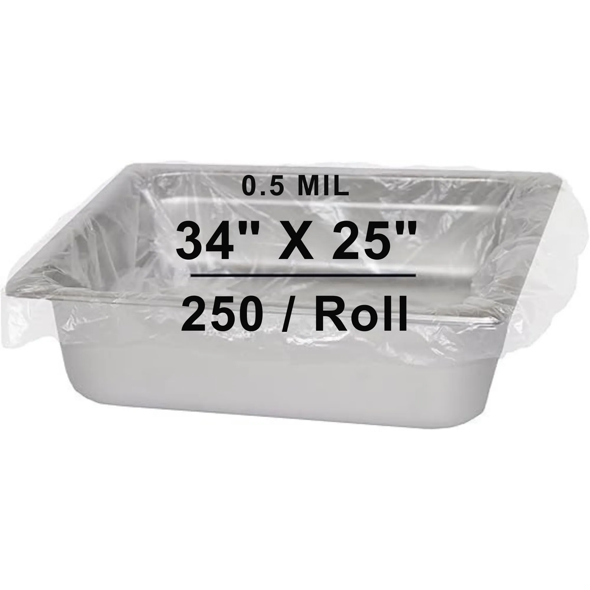34X25 inches Steam Table Pan Liners 0.5 Mil With Twist Ties HDPE