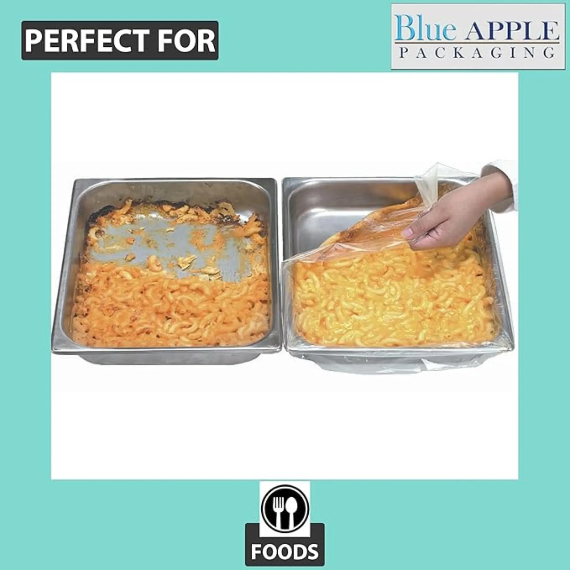 34X25 inches Steam Table Pan Liners 0.5 Mil With Twist Ties HDPE