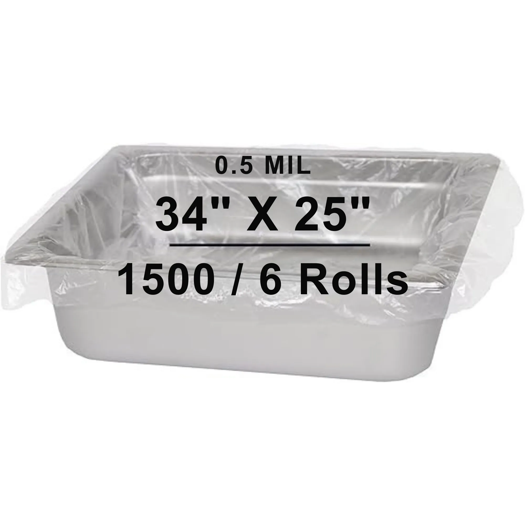 34X25 inches Steam Table Pan Liners 0.5 Mil With Twist Ties HDPE