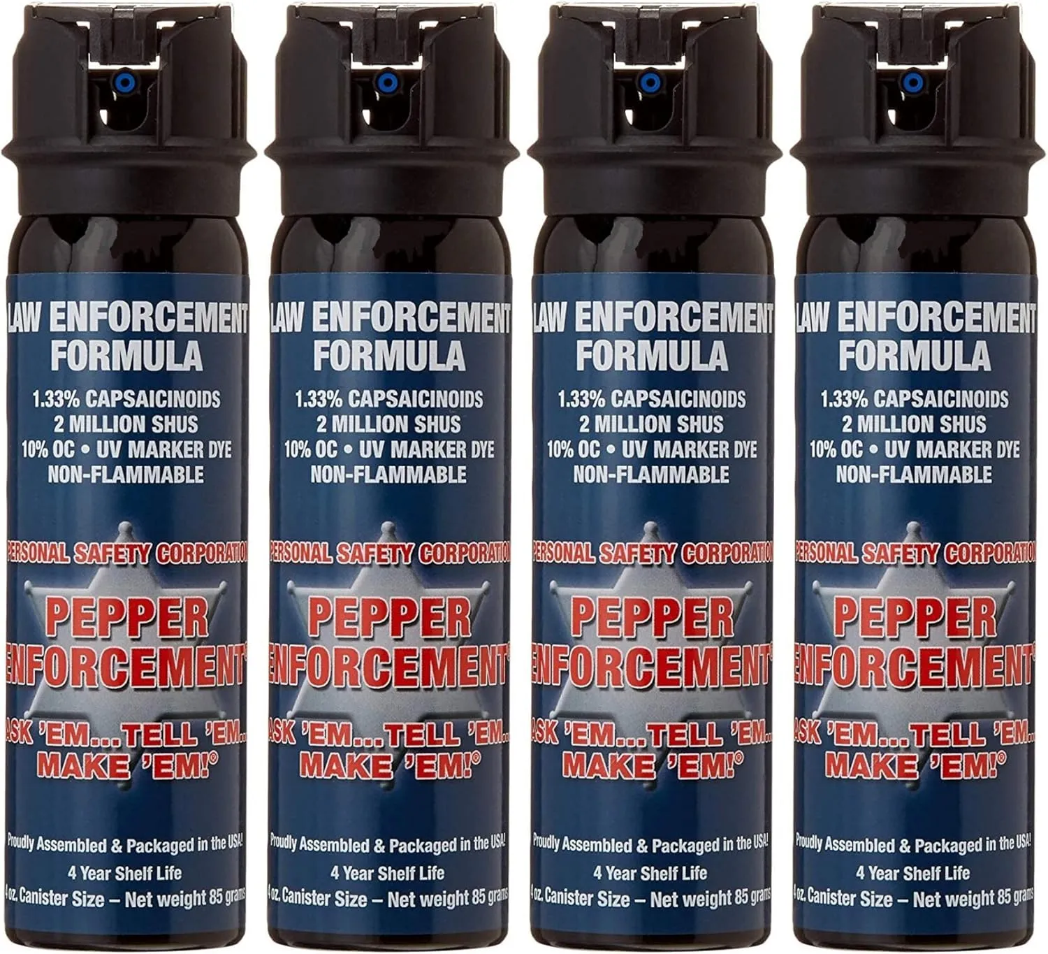 4-Pack Fogger Pepper Spray, 4 oz. Flip Top, 10% OC Maximum Strength Fog Formula, Non Lethal Self Defense, Personal Protection, Home Safety