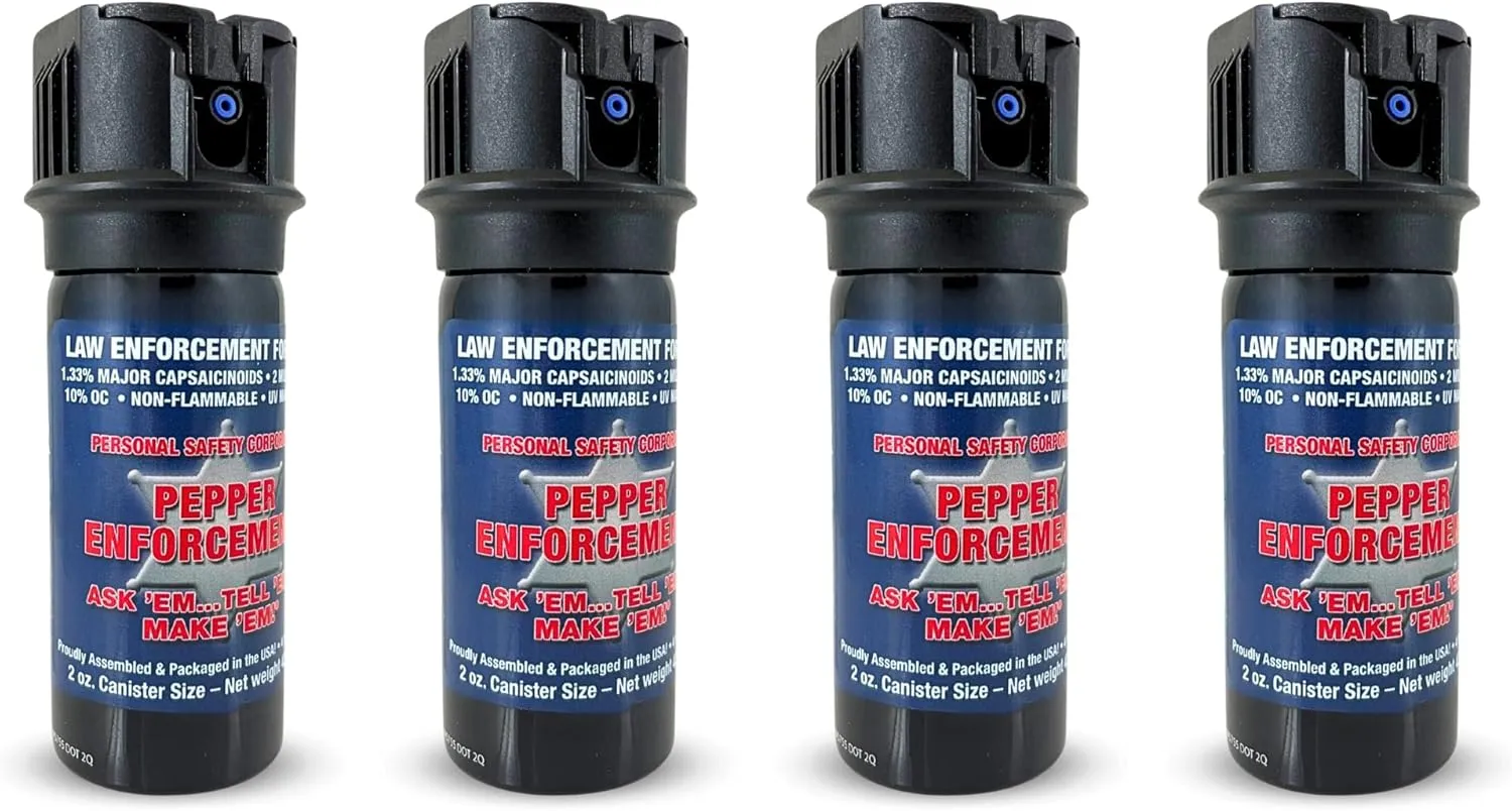 4-Pack Fogger Pepper Spray for Self Defense, 2 oz. Flip-Top - 10% OC Maximum Strength Fog Formula - Emergency Non Lethal Personal Protection & Safety