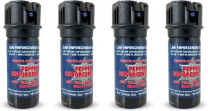 4-Pack Splatter Stream Pepper Spray for Self Defense, 2 oz. Flip-Top - Maximum Strength 10% OC Police Formula, Flip Top Safety Tactical Design, Personal Protection Devices