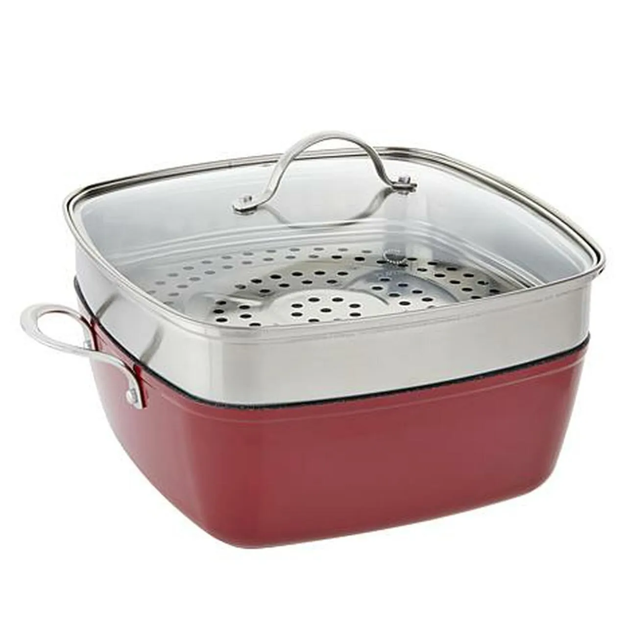 4-Piece: Curtis Stone Dura-Pan Chef Square Saute Set (Refurbished)