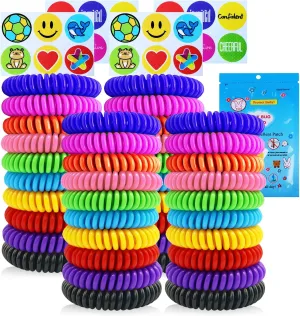 40 Pack Mosquito Repellent Bracelets, Individually Wrapped DEET-Free Insect & Bug Repellent Wrist Bands for Kids & Adults Outdoor Camping Fishing Traveling