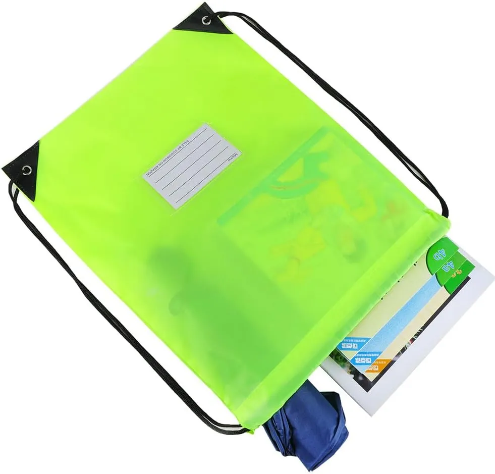 40 Pcs Drawstring Bags,Bulk Draw String Backpack, DIY Gym Sports Cinch Bag Sackpack for Women Men, Fluorescent Green