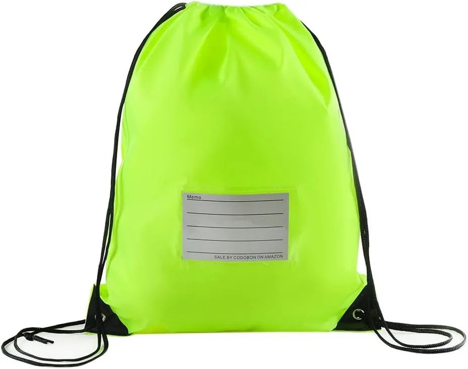 40 Pcs Drawstring Bags,Bulk Draw String Backpack, DIY Gym Sports Cinch Bag Sackpack for Women Men, Fluorescent Green
