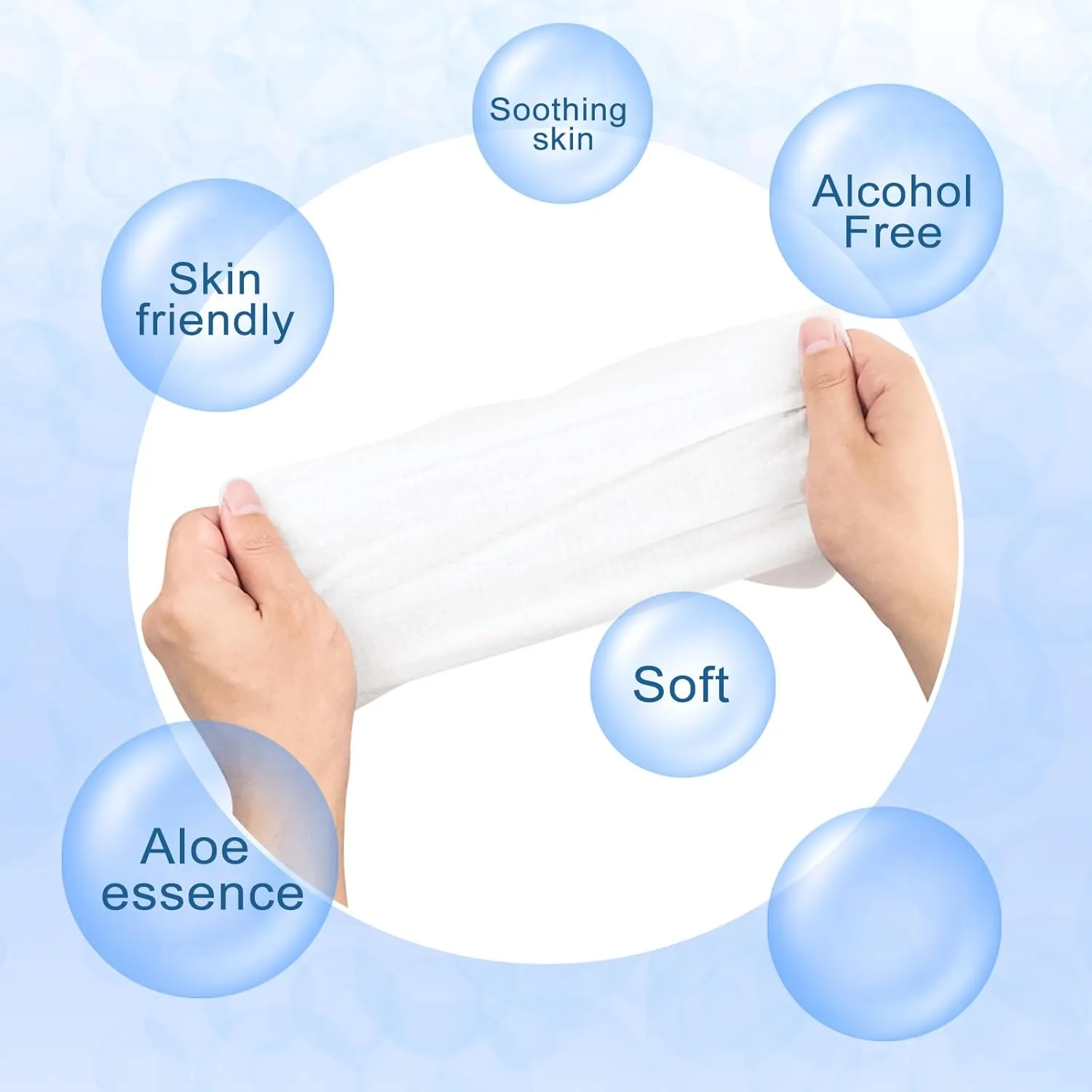 500 pcs Body Wet Wipes Individually Wrapped, Disposable Skin Cleansing Wipes, Individual Wrapped, Safe, Convenient, Lightweight, Aloe Vera for Butt, Hands, Face Cleaning, Daily Use