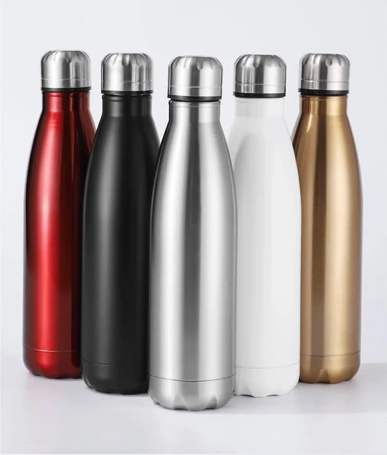 500ML Kettle, Double-layer Stainless Steel Sports Water Bottle, Suitable For Outdoor Travel And Camping(Red)