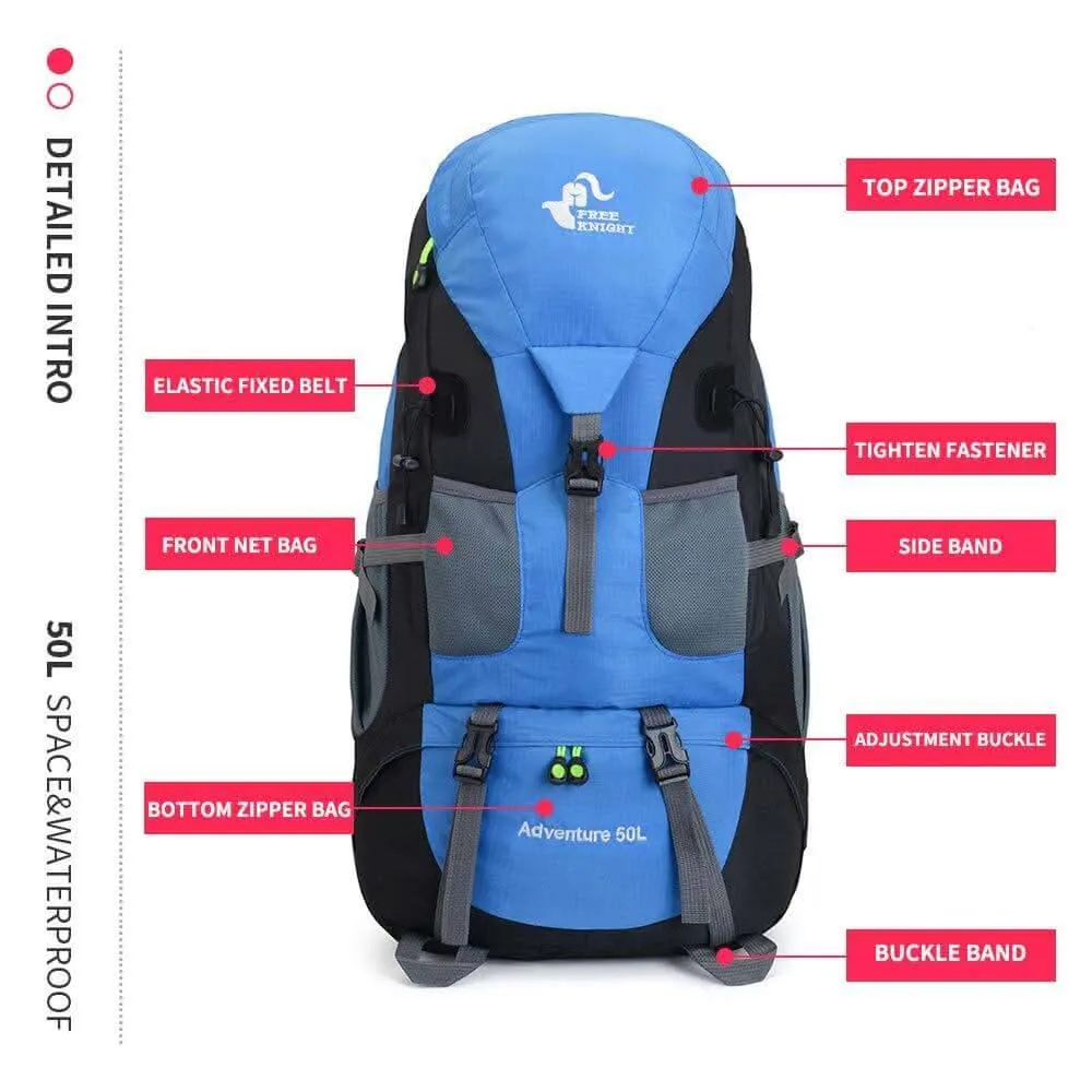 50L Lightweight Water Resistant Hiking Backpack,Outdoor Sport Daypack Travel Bag