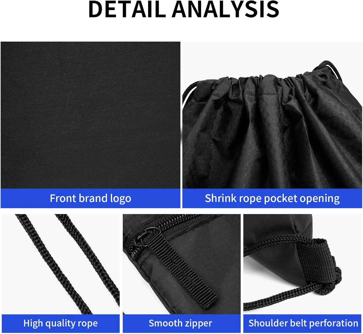 5Pcs Drawstring Backpack String Bag: Gym Drawstring Bag for Men Bulk