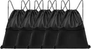 5Pcs Drawstring Backpack String Bag: Gym Drawstring Bag for Men Bulk