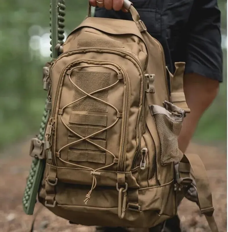 65L Military Tactical Backpack Army Molle Assault Rucksack Men Backpacks Travel Camping Hunting Hiking Bag (camo 1)