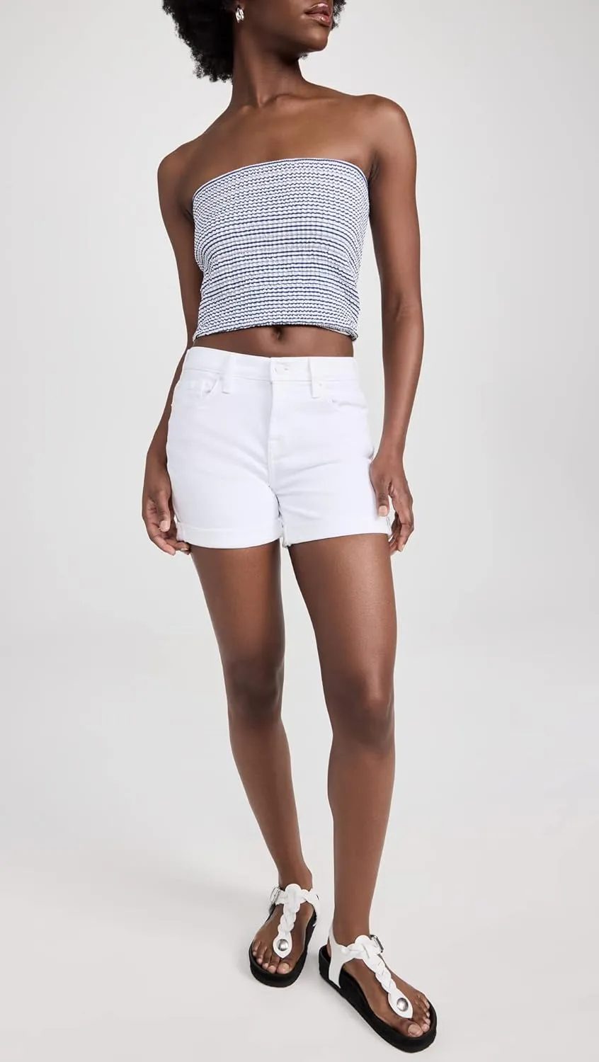 7 For All Mankind Women's Mid Roll Shorts