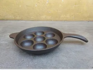 7 Pit Cast Iron Paniyaram Pan with Long Handle-SHC1014