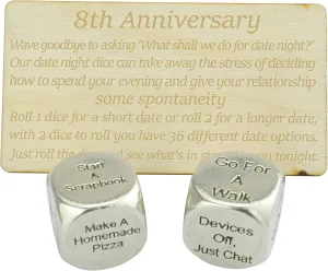 8 Year Anniversary Metal Date Night Dice - Create a Unique 8th Anniversary Date Night