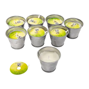 8x Mosquito Insect Bug Repellent Small Bucket Citronella Candles