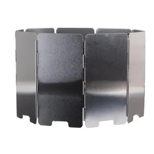 9 Plates Foldable Stove Windshield Outdoor Camping Cooking BBQ Gas Stove Aluminium Alloy Wind Screen Shield Camping Equipment