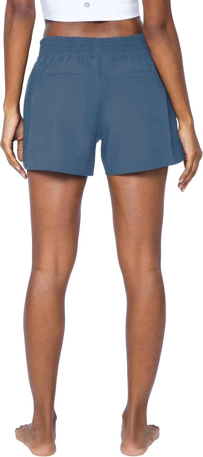 90 Degree By Reflex Stretch Woven Lightweight Walking Shorts with Side Pockets