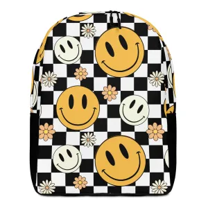 90s Happy Face Checkered Minimalist Backpack
