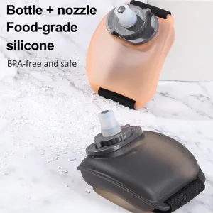 Adjustable Wrist Water Bottles,Wearable HandsFree Silicone Portable Running Water Bottle Handheld,Summer Camp Marathon Hydrating Tool, 7 Oz