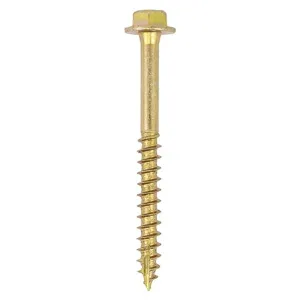 Advanced Coach Screws – Hex Flange – Gold – Aggressive Slash Point tip for Easy Driving – 3 x Faster Than Standard Coach Screws – 6.0 x 50 - Bag of 12